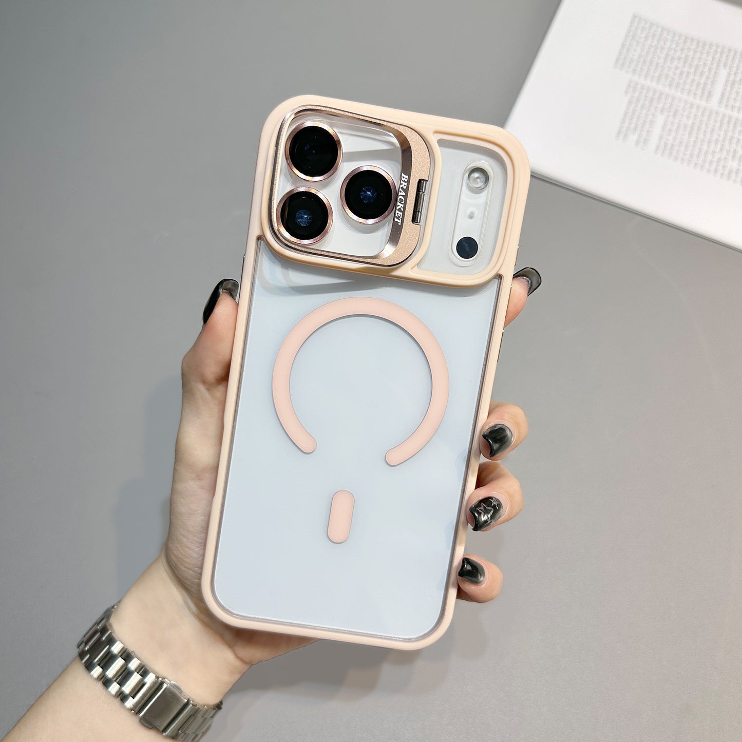 New Clear Lens Protector Stand Phone Case for iPhone 17 Pro Max