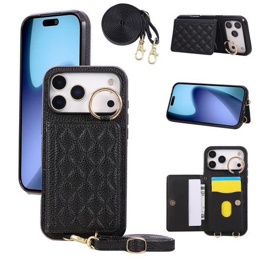 New Crossbody Multi Functional Wallet Leather Phone Case for iPhone 17 Pro Max