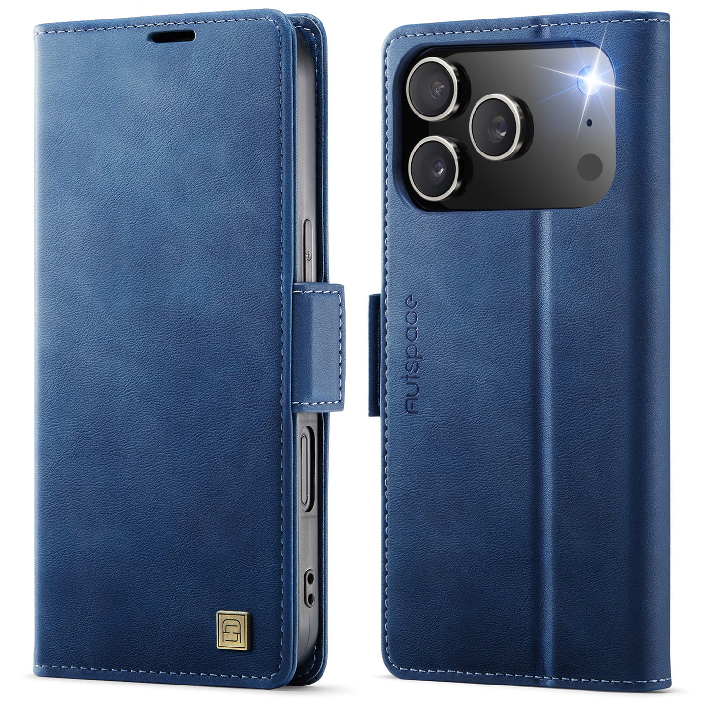 New RFID Blocking Card Holder Wireless Charging Leather Phone Case for iPhone 17 Pro Max