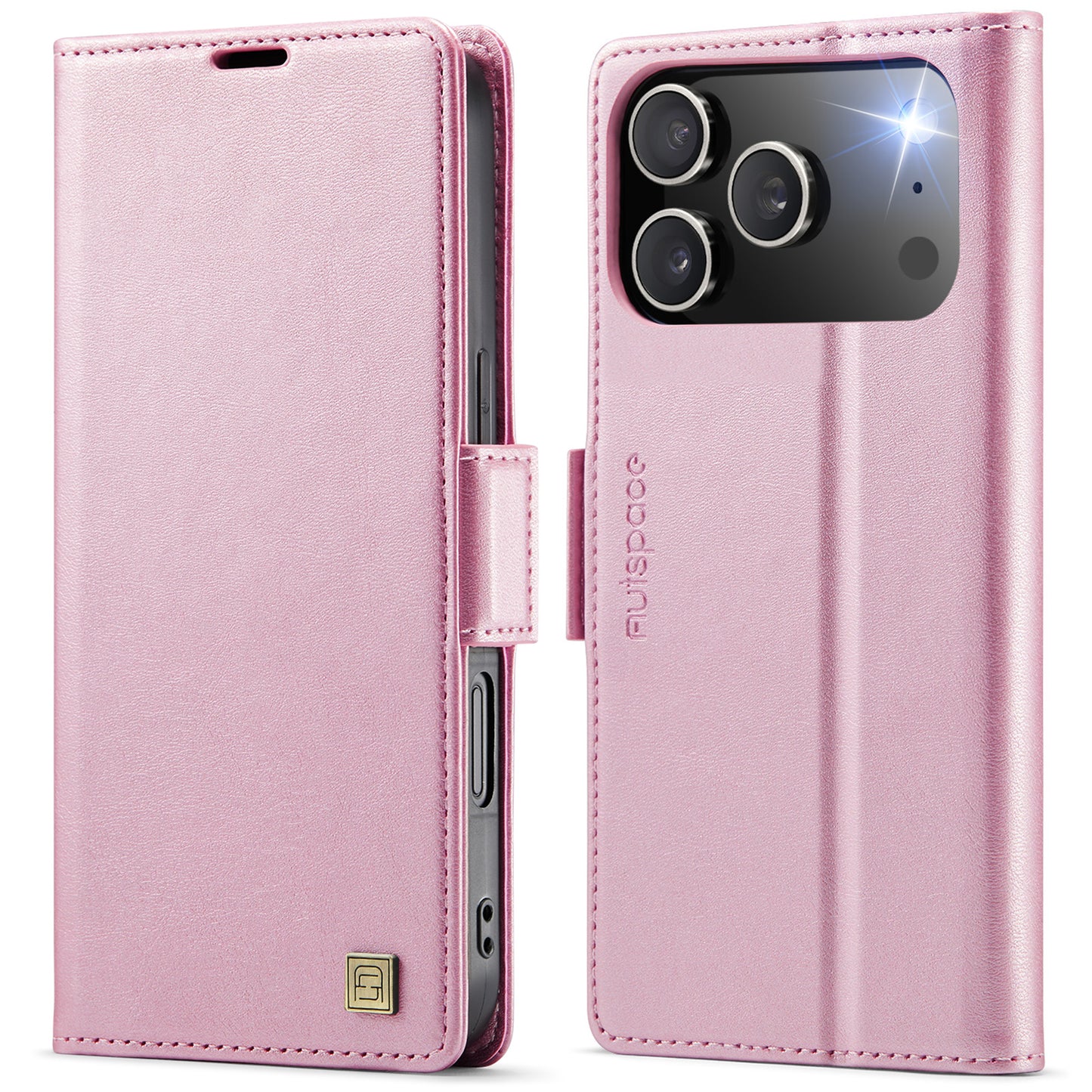 New RFID Blocking Card Holder Wireless Charging Leather Phone Case for iPhone 17 Pro Max