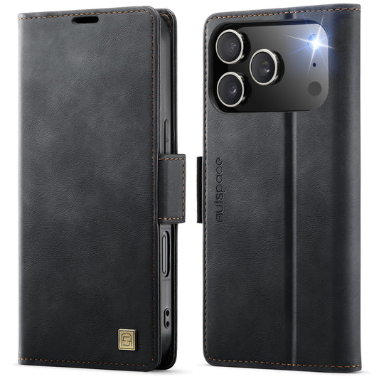 New RFID Blocking Card Holder Wireless Charging Leather Phone Case for iPhone 17 Pro Max