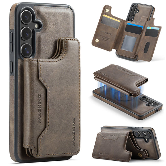 New 2-in-1 RFID Blocking Card Holder Leather Phone Case for Samsung Galaxy S25