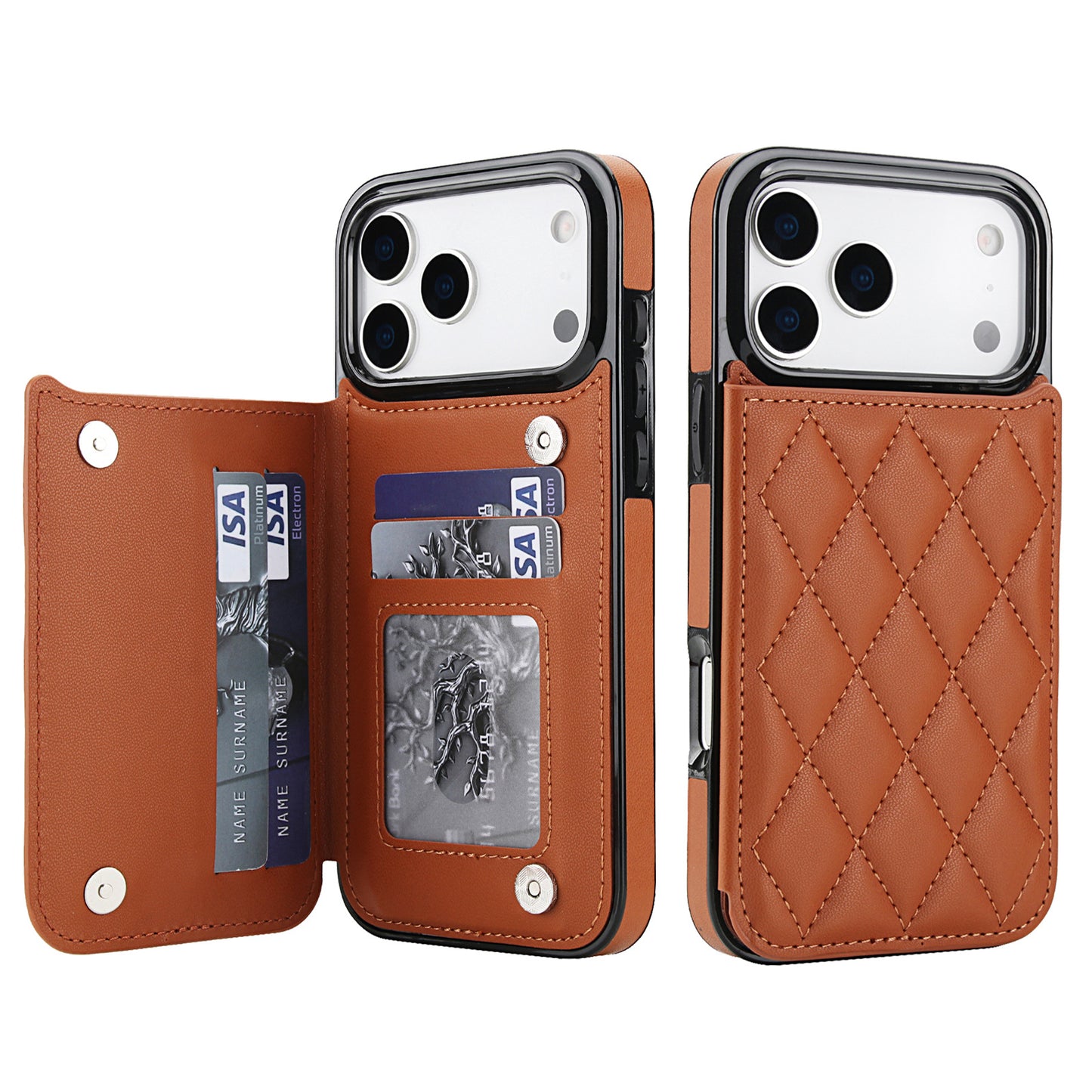 New Light Luxury Card Holder Leather Phone Case for iPhone 17 Pro Max