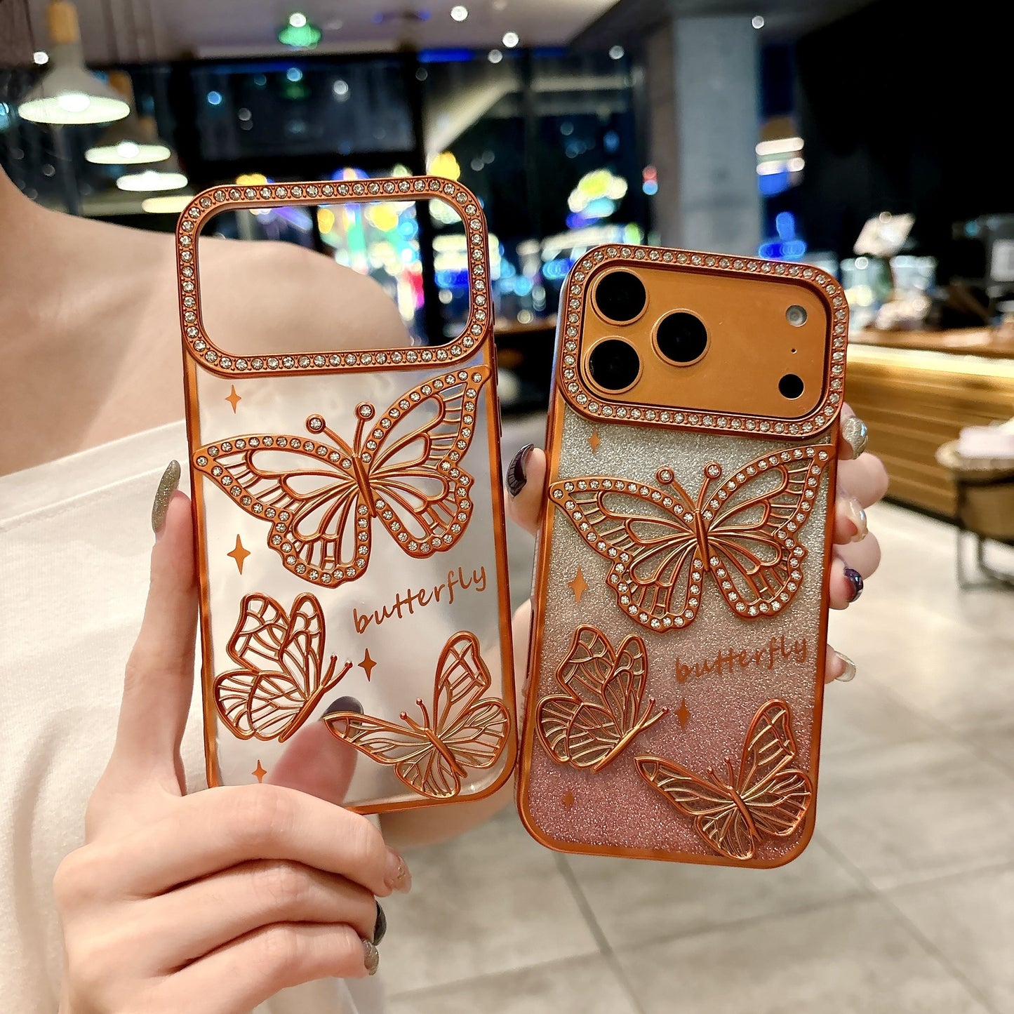 New Bling Glitter Butterfly Phone Case for iPhone 17 Pro Max