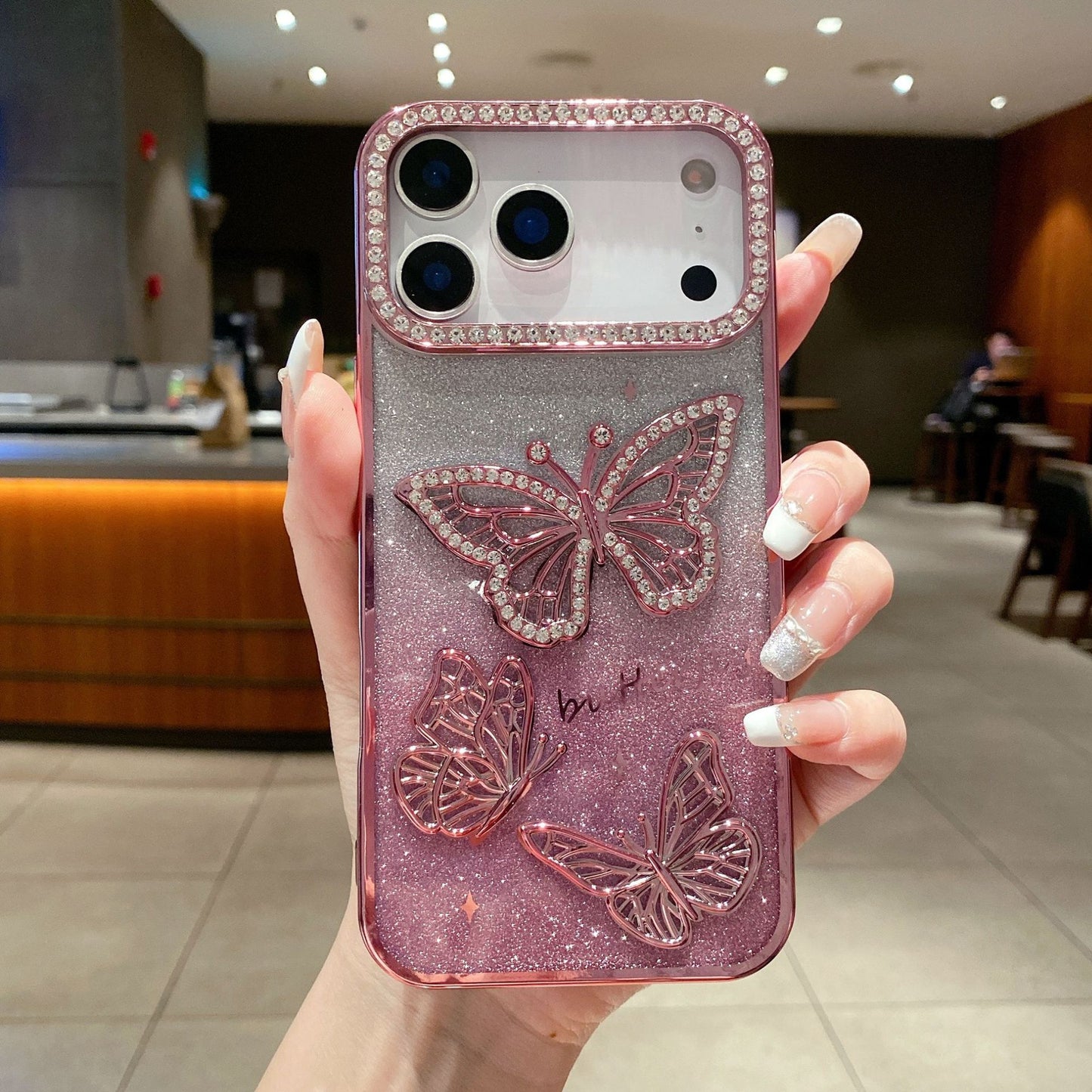 New Bling Glitter Butterfly Phone Case for iPhone 17 Pro Max