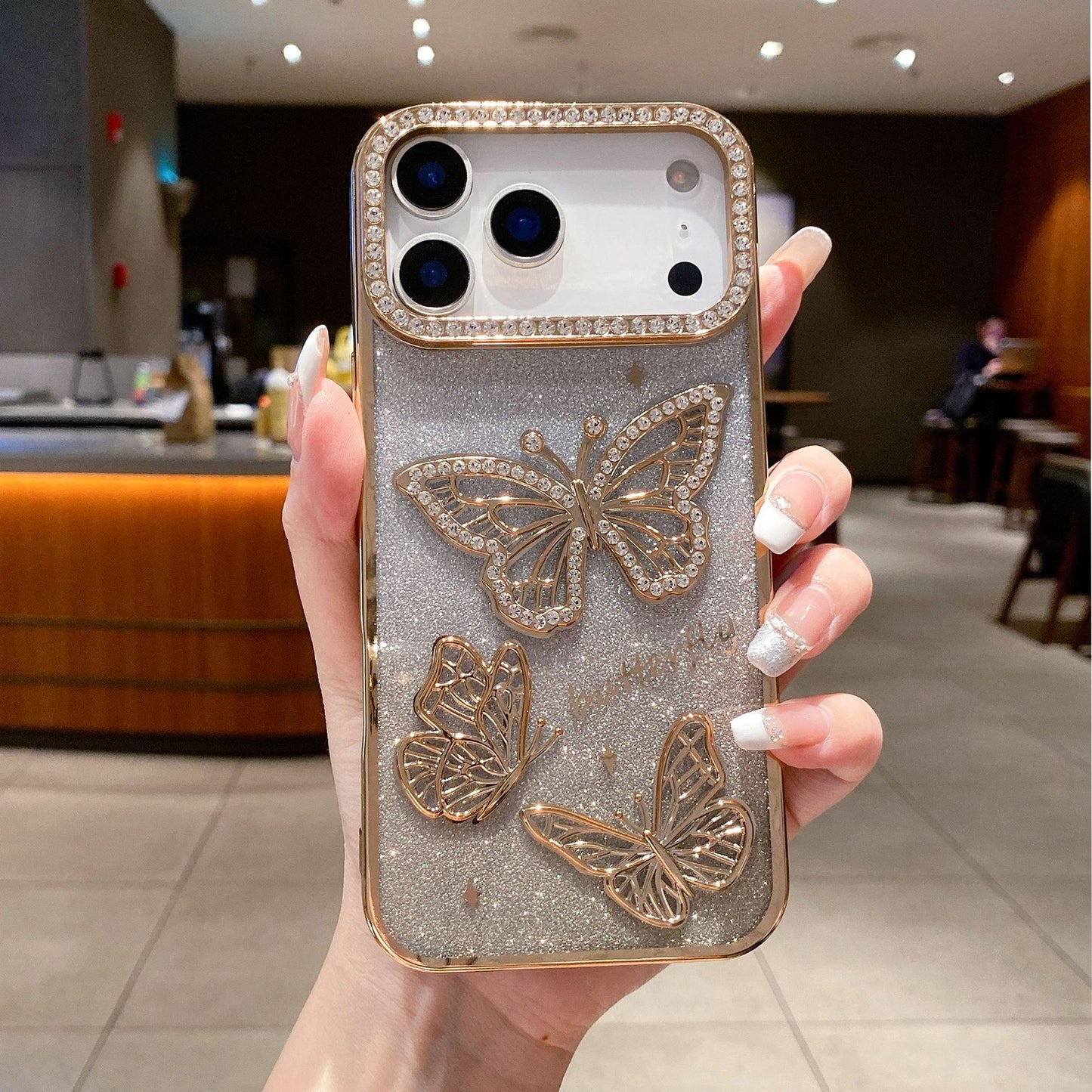 New Bling Glitter Butterfly Phone Case for iPhone 17 Pro Max
