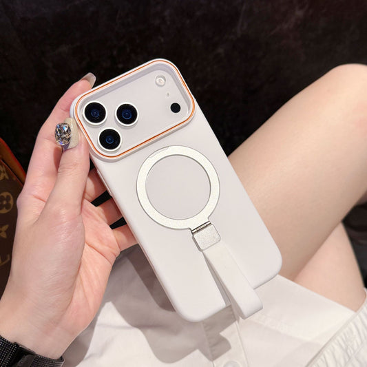 New Matte Skin-Feel Metal Phone Holder Lanyard Case for iPhone 17 Pro Max