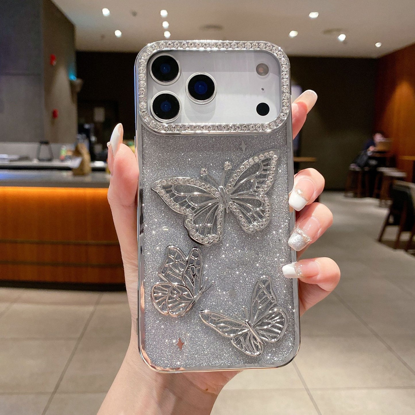New Bling Glitter Butterfly Phone Case for iPhone 17 Pro Max