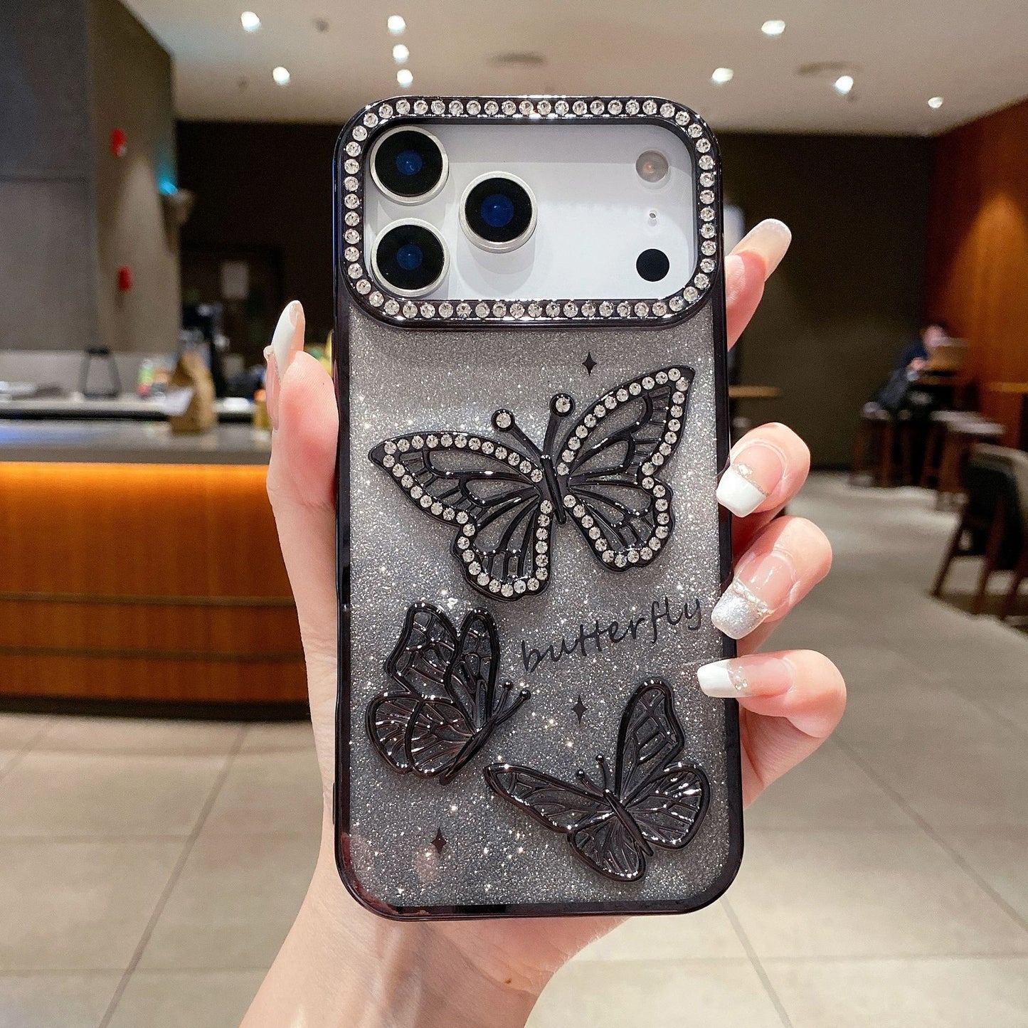New Bling Glitter Butterfly Phone Case for iPhone 17 Pro Max