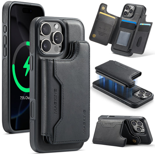 New 2-in-1 RFID Blocking Card Holder Leather Phone Case for iPhone