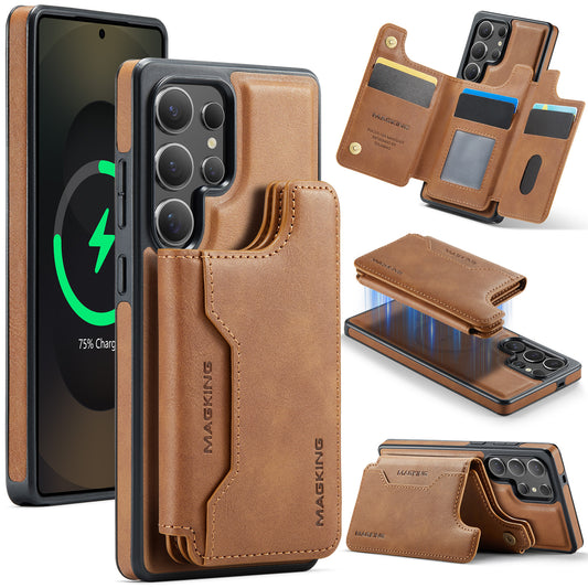 New 2-in-1 RFID Blocking Card Holder Leather Phone Case for Samsung