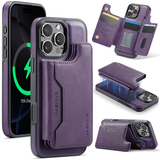 New 2-in-1 RFID Blocking Card Holder Leather Phone Case for iPhone