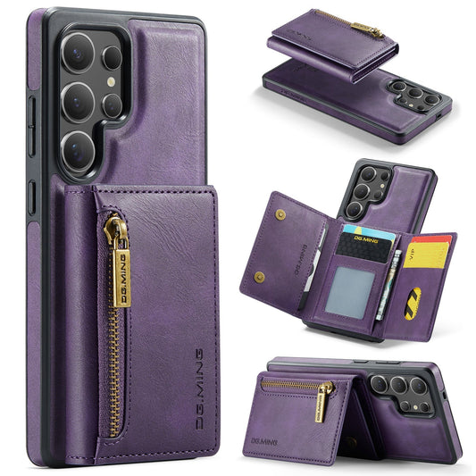 New 2-IN-1 RFID Blocking Zipper Wallet Card Holder Leather Phone Case for Samsung