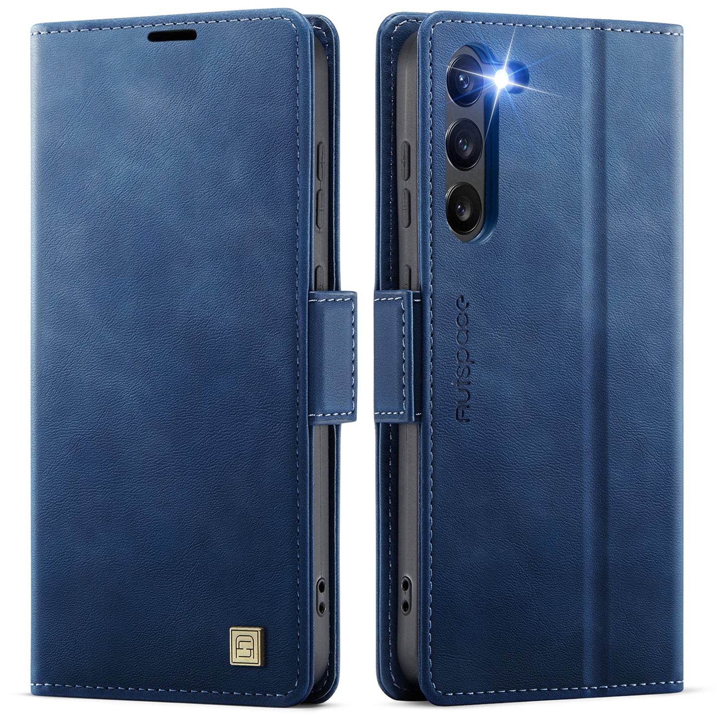 New RFID Blocking Card Holder Wireless Charging Leather Phone Case for Samsung