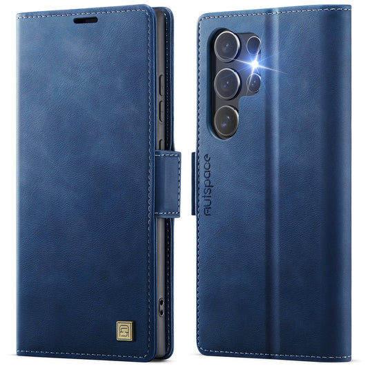 New RFID Blocking Card Holder Wireless Charging Leather Phone Case for Samsung