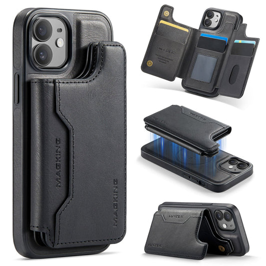 New 2-in-1 RFID Blocking Card Holder Leather Phone Case for iPhone 12