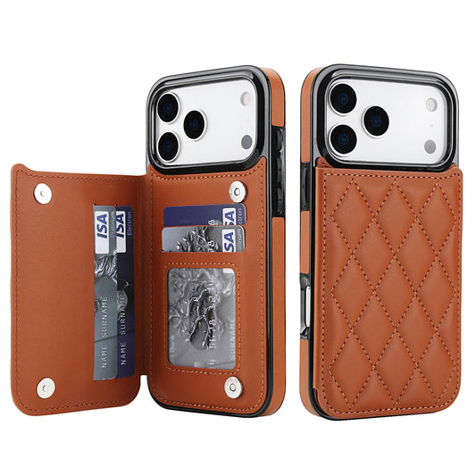 New Light Luxury Card Holder Leather Phone Case for iPhone 17 Pro Max